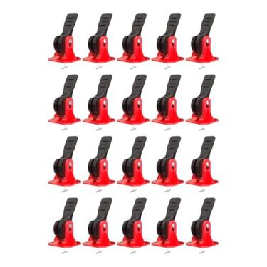 Imagem de IEUDNS Kit de nivelamento de ladrilhos 20x, espaçadores niveladores, instalação faça você mesmo, ajustadores planos de ladrilhos de cerâmica para pisos de, Vermelho