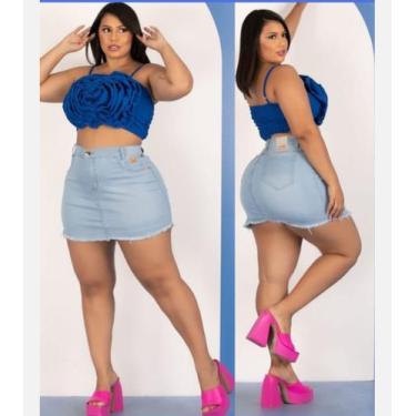 Imagem de Mini Saia Plus Size /Moda Feminina  - Nanda Fashion Boutique, Azul, 52