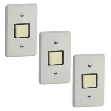 Imagem de Kit 3 Interruptor Bipolar Paralelo 250V Silentoque 2108 Pial