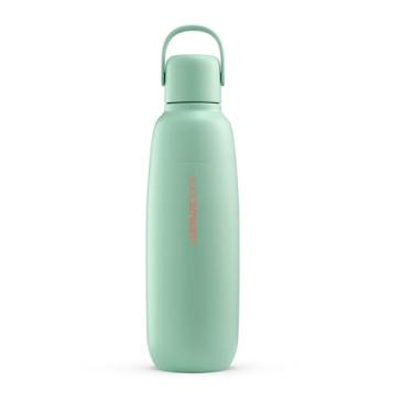 Imagem de SodaStream Garrafa de metal de 0,9 L Fizz&go Cool Mint | Lavável na lava-louças | Compatível com Duo, E-Duo, Terra e muito mais | Mantém quente e frio por até 12 horas | Livre de BPA | Pacote com 1