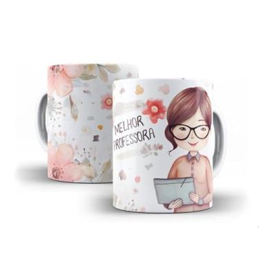 Imagem de Caneca branca dia dos professores floral (14088)