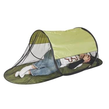 Imagem de Rede mosquiteira grande dobrável de 200 x 72 x 70 cm, adequada para acampamento, praia, jardim, quintal, tendas de guarda-sol (verde militar)