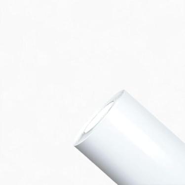 Imagem de Papel Para Móveis Adesivo Decorativo Branco 5 metros = 1 Rolo de 5m X 45cm Autocolante Envelopamento Geladeira, Parede