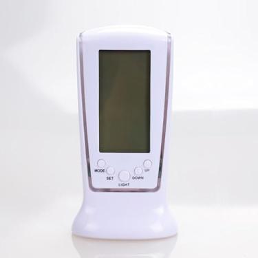 Imagem de Relogio Digital De Mesa Despertador Calendario Termometro Square Clock Com Luz Led