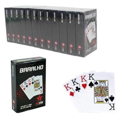 Imagem de Kit 12un Baralho De Truco Red Star 54 Cartas Resistente - Redstar