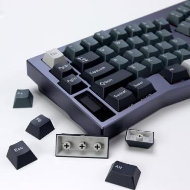 Imagem de KBDiy Conjunto de teclas Apollo PBT Double Shot, 176 teclas cinza personalizadas, 60% de perfil cereja para teclado mecânico 61/64/68/84/87/100/104/108