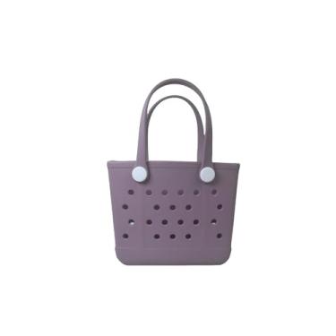 Imagem de Hixulam Pequena bolsa de borracha feminina - linda bolsa esportiva para viagens, dias na piscina, academia e uso diário, design leve e durável, Magenta, Small, Sacola