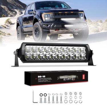 Imagem de 4WDKING Barra de Luz LED de 10" Ip68 e Ip69K À Prova D'Água Doal Row Off Road Barra de Luz com Conector Dt 100W Flood e Spot Combo Beam Luz de Trabalho para Caminhão Jeep Carros Wrangler Atv Utv Barco