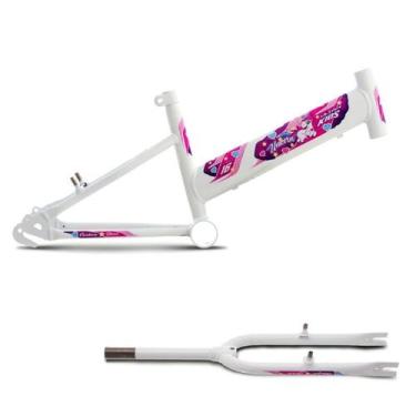 Imagem de Quadro + garfo ultra bikes rebaixado umir16, Branco, Aro 16