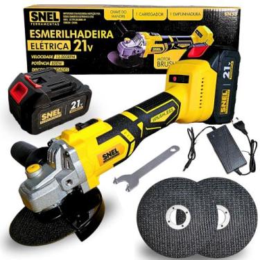Imagem de Esmerilhadeira lixadeira angular a Bateria 21V Motor Brushless Snel Fe