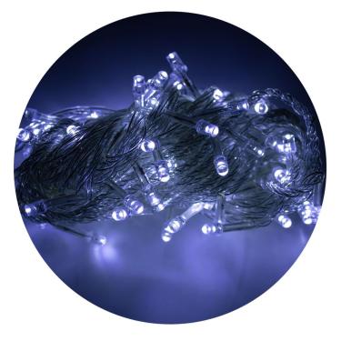 Imagem de Led Pisca Cordão Com 10 Metros 100 Lampadas Formato Gota Fio Cor Crystal Tomada Luz Natal Ano Novo Branco