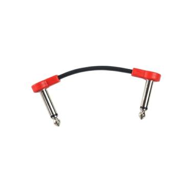 Imagem de MERIGLARE Cabo de Guitarra para Pedais, Conector Macho 1/4 Polegada ângulo Reto, 15cm Vermelho