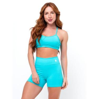 Imagem de Conjunto Fitness Top Alça Short Legging Poliamida Premium Cós Alto Fem