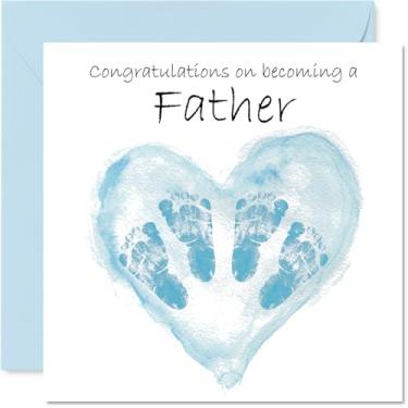 Imagem de Stuff4 New Baby Boy Card for Father - Twins Congrats Becoming - Cartão de parabéns bem feito para o novo pai, cartões de felicitações Welcome To The World de 5,7 polegadas