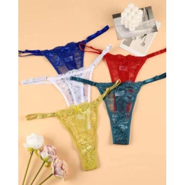 Imagem de Kit com 10 Calcinha Fio Dental em Renda - Tanga Maria - JU00063 - Sol&