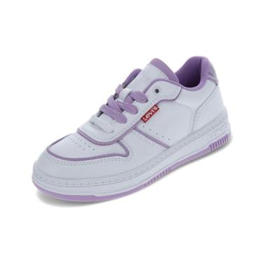 Imagem de Levi's Tênis infantil unissex Drive Lo, Branco/Lavanda, 17
