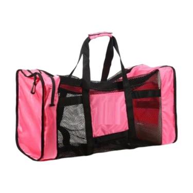 Imagem de rockible Bolsa de mergulho de malha, bolsa de mão para equipamento de mergulho, de praia para caiaque, natação e mergulho, Rosa