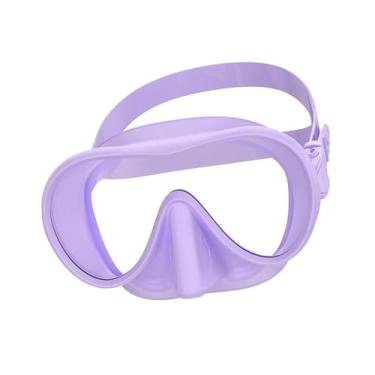 Imagem de rockible Máscara de mergulho com snorkel, óculos antiembaçantes, óculos de natação, com proteção nasal, máscara de natação para áreas externas, piscina, praia, Roxo