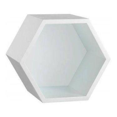 Imagem de Nicho Colmeia Hexagonal 6 Unidades Branco Com Fundo - B&D Arte e Decor
