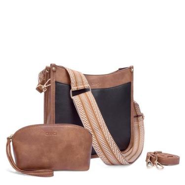 Imagem de Bolsas tiracolo CLUCI Vegen Leather Femininas com 2 alças de guitarra