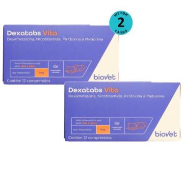 Imagem de Dexatabs Vita Para Cães E Gatos 1mg Com 12 Comp. Kit Com 2 Caixa