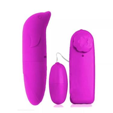 Imagem de Kit Vibrador Feminino Golfinho Ponto G + Bullet Cápsula Estimulador Cl