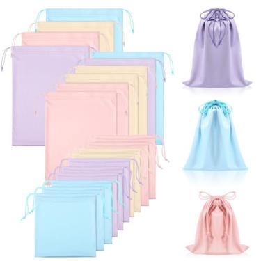 Imagem de Sacos de armazenamento de brinquedos Hillban Satin Drawstring, conjunt