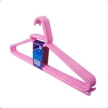 Imagem de Cabide Adulto 5 Pçs Rosa Reforçado 41x18cm Trioplast