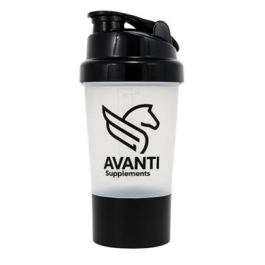 Imagem de Coqueteleira Shaker Avanti Supplements Transparente 400ml com Comparti