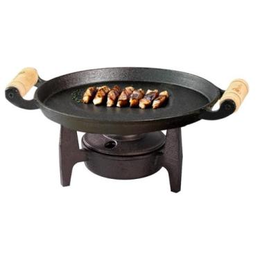 Imagem de Chapa Bifeteira Ferro Fundido Fogareiro A Álcool Réchaud Para Porção -