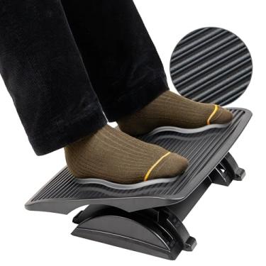 Imagem de Mind Reader Descanso ergonômico para pés com altura ajustável, preto