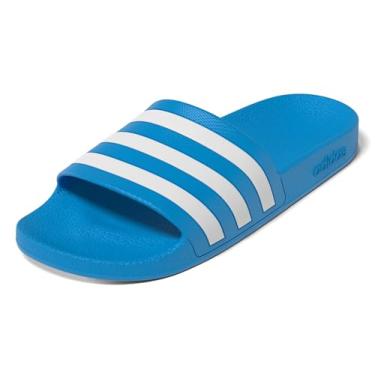 Imagem de adidas Unisex Adilette Aqua Slide Sandal, Solar Blue/White/Solar Blue, 10 US Men