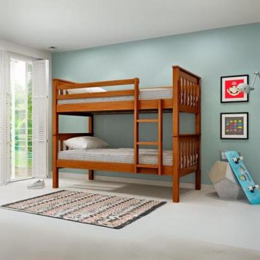 Imagem de Beliche em Madeira Maciça Paris na Cor Avelã - Bedroom Móveis, Solteir