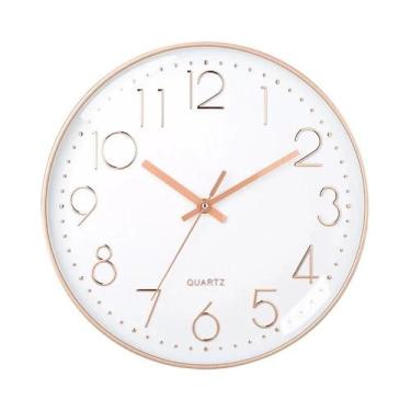 Imagem de Relógio De Parede Digital Silencioso De Quartzo De 8 Polegadas Redondo