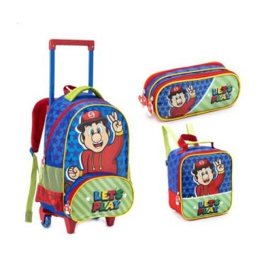 Imagem de Kit Mochilete Lancheira e Estojo Let's Play Denlex - 1534