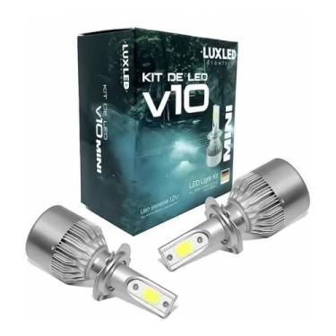 Imagem de Par Super LED Mini, Luz 20000 Lúmens, 6500k, 12V, Iluminação de Alta Potência para Uso Automotivo (V10-H4)