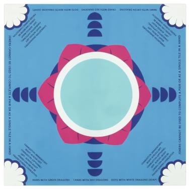 Imagem de DJAPWPX Tapete de mesa Mahjong de tamanho grande com fundo antiderrapante, versátil, dobrável, redutor de ruído, tapete de Mahjong para jogos de cartas de pôquer, jogos de tabuleiro, 80 x 80 cm (azul)