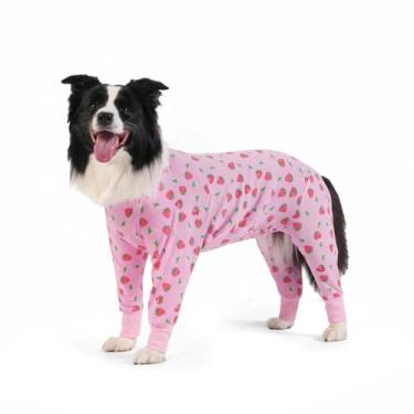 Imagem de FEimaX Macacão de recuperação de cães de raças grandes, antilamber, coleira E e cone alternativo, confortável, pós-cirurgia, para proteção contra esterilização e ferimentos neutros