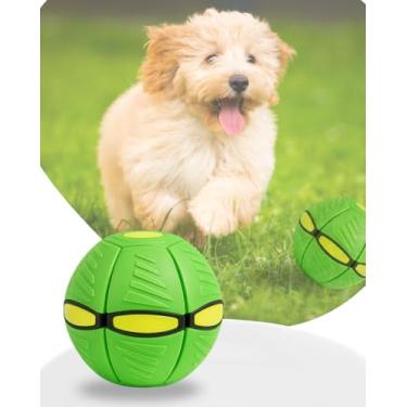 Imagem de Bola Mágica Pet com LED Brinquedo Interativo Disco Voador Frisbe e Bola Saltitante para Cachorros (Verde)