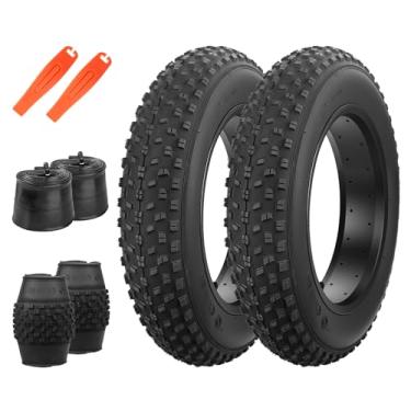 Imagem de MEGHNA Fat Bike Tire 40,6 x 10,2 cm Pneu de bicicleta elétrica Fat Tire 40,6 cm Heavy Duty Knooby Antiderrapante Dobrável Substituição Todos os Terrenos Pneu para Bicicleta de Neve Bicicleta Infantil