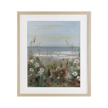 Imagem de Stupell Industries Impressão emoldurada de bétula de cenas de litoral de flores silvestres sob vidro, design de Sally Swatland, 53 x 43 cm
