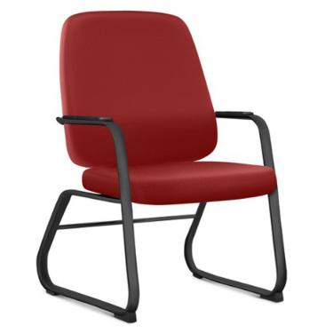 Imagem de Cadeira Executiva Diretor Base Fixa Hub F02 Sintético Vermelho - Lyam Decor