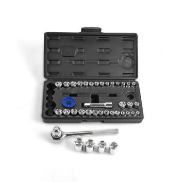 Imagem de Jogo Soquete 40 PÇS + Micro Retifica Bivolt 3,6V - Titanium Platina