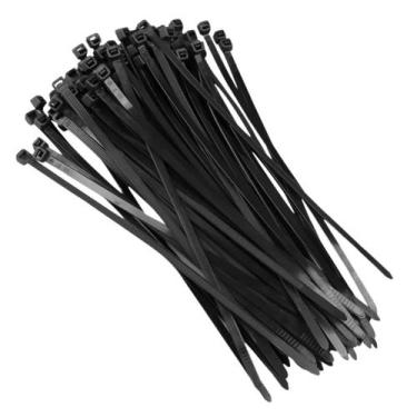 Imagem de Abraçadeira Plástica Nylon Preta 155mm Fita 3,6mm 100Un - Mestre da Fi