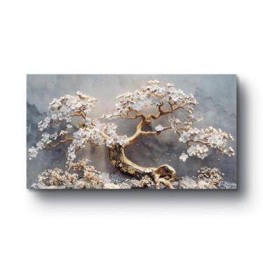 Imagem de Quadro Canvas Decorativo Árvore Flores Brancas 110X60Cm - Plimshop
