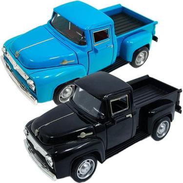 Imagem de Miniaturas Carrinho Camionete Pickup F-100 Em Metal Kit 2pçs - Genéric
