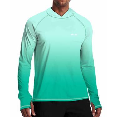 Imagem de Camisa de proteção solar com capuz masculina WELIGU UPF 50+ Azure XXL