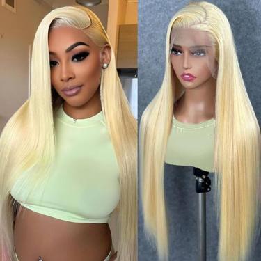 Imagem de Peruca mululi: cabelo humano loiro de 22 polegadas, 200% densidade 613