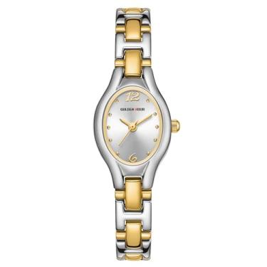 Imagem de GOLDEN HOUR Relógio feminino vintage dourado com caixa oval, prata, ouro, branco, Tendência