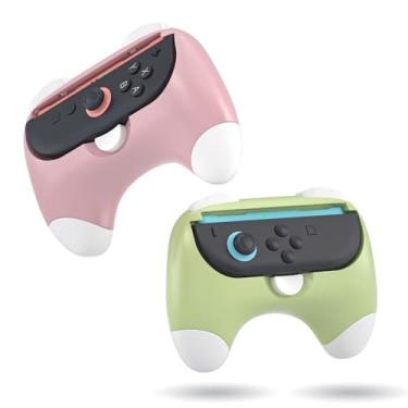 Imagem de HEATFUN Switch 2 Controller Grips, Ergonomic Handles for Switch 2 Joy-Con, Anti-Slip & Lightweight Switch 2 Joycon Grips-PinkGreen